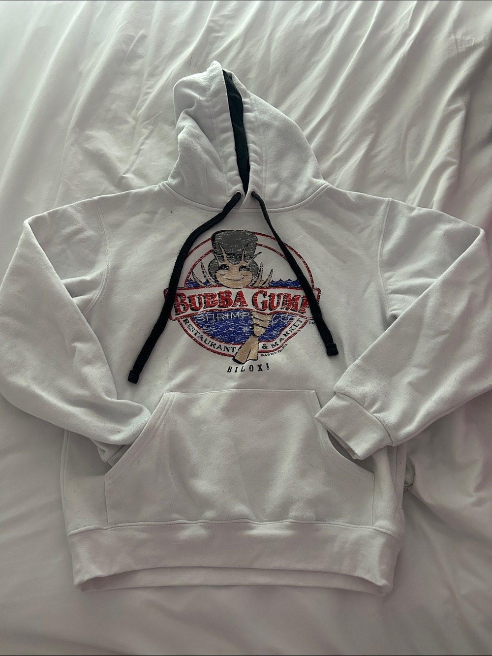White Graphic Pullover Hoodie
